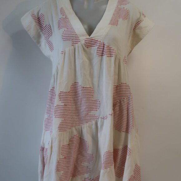 Womens Pearl & Caviar Cream, Red Design Cap Sleeve Dress XS/S - Picture 3 of 8